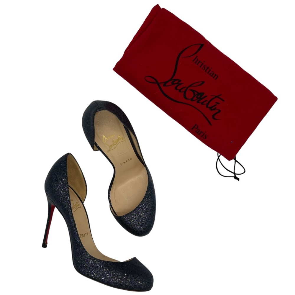 Christian Louboutin Helmour 100 Glitter D’Orsay Stiletto Pumps Size 36.5